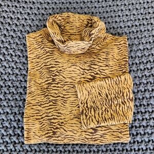 Vintage Tiger Print Turtleneck